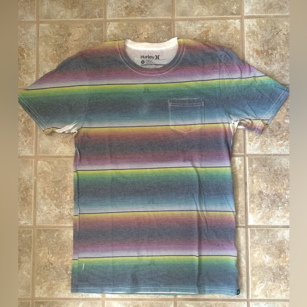 HURLEY Surf Striped Pocket Tee Shirt